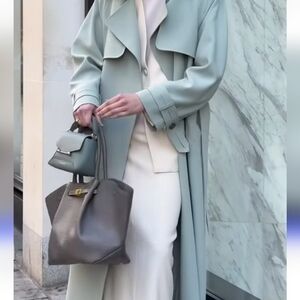 Elegant Gray and Light aqua Coat